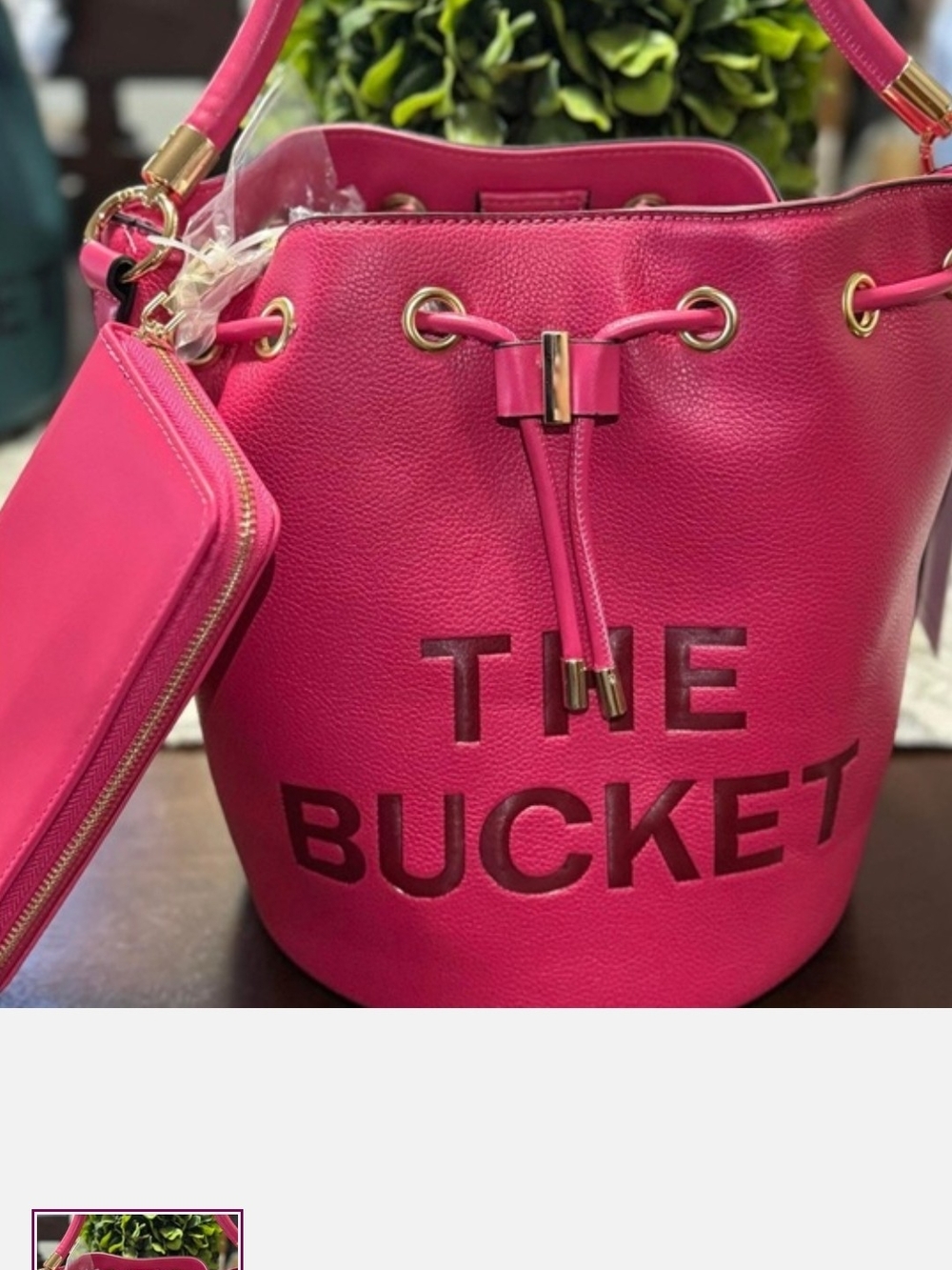 Hot Pink Bucket Bag with Wallet